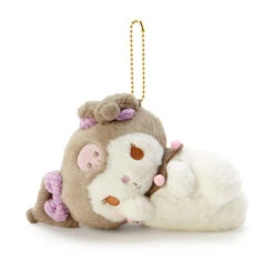 SANRIO Plush Keychain Kuromi Botto Chill Time Design