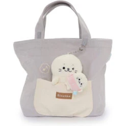 SANRIO Tote Bag With Plush Keychain Tsuite Kichau Wink Face Limited Sirotan